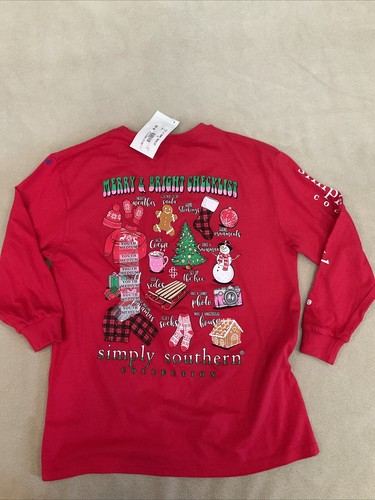 Simply Southern Youth Medium Christmas Top Long Sleeve Tee Nwt - Picture 5 of 6
