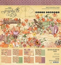 GRAPHIC 45 "HELLO PUMPKIN" 8X8 PAPER PACK FALL AUTUMN PUMPKINS SCRAPJACK'S PLACE