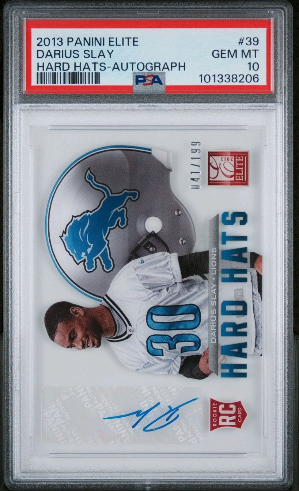 Darius Slay Panini Elite Hard Hats #39 Autograph