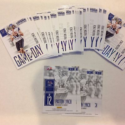 Menge Of 10 Paxton Lynch #16 Memphis Broncos RC 2016 Contenders Draft Spiel Tag