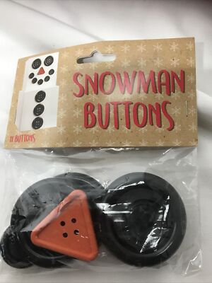 Snowman Buttons Blumenthal Lansing Christmas 11 Piece Plastic Winter Frosty