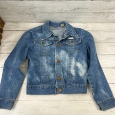 Vintage Wrangler Jacket Girls 14 Reg Blue Jean Denim Button Up USA