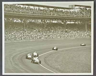 1956 Indianapolis Indy 500 Turn One 8x10 Gelatin Silver IMS Photo