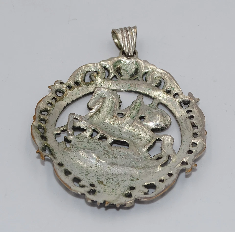 Vintage Drachentöter Anhänger Versilbert - Bild 2 von 4