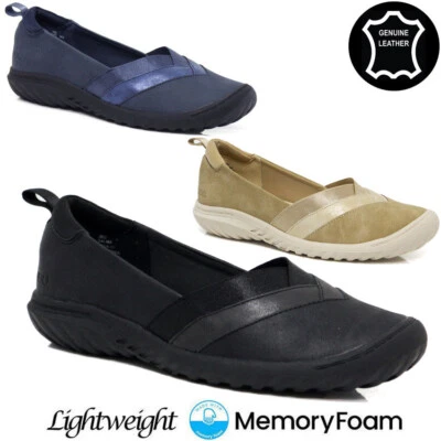Ladies Leather Memory Foam Shoes Comfort Walking Casual Moccasins Loafers Shoes - Image 1 of 4