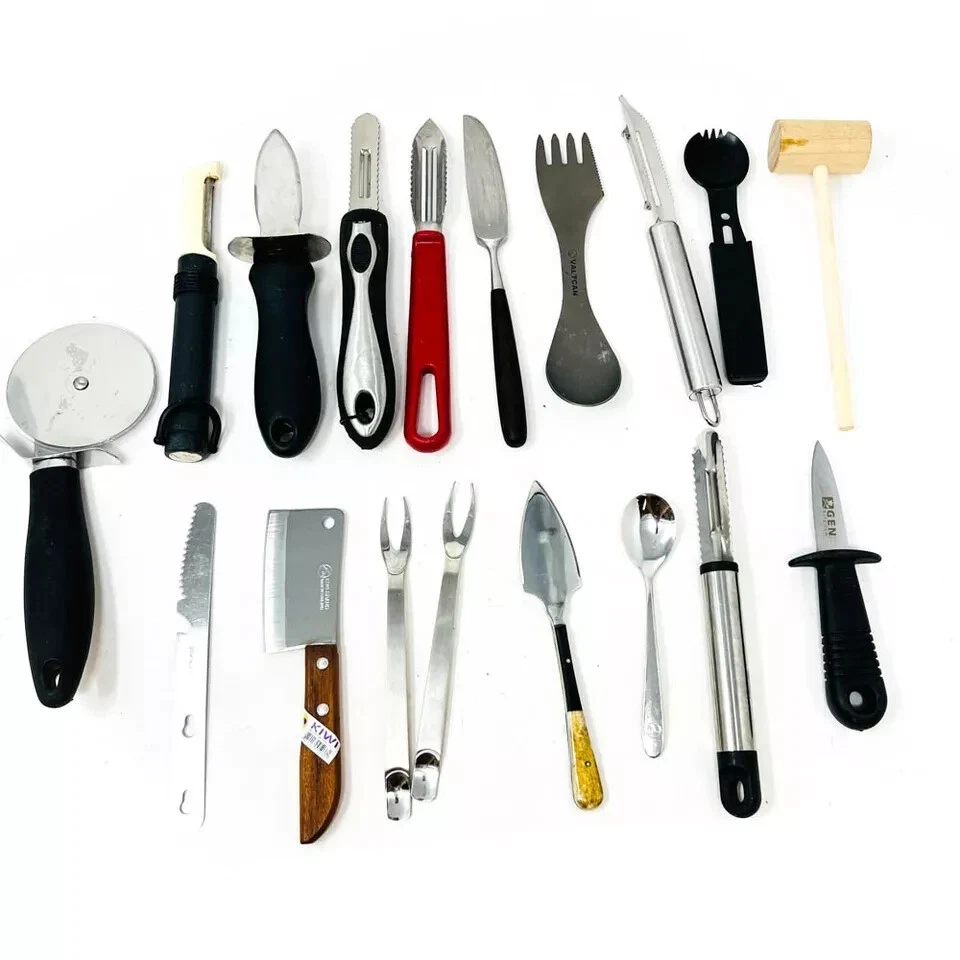 18 Pcs Kiwi Brand and Assorted Kitchen Tools Set & Mini Cleaver, Pizza Cutter
Opens in a new window 