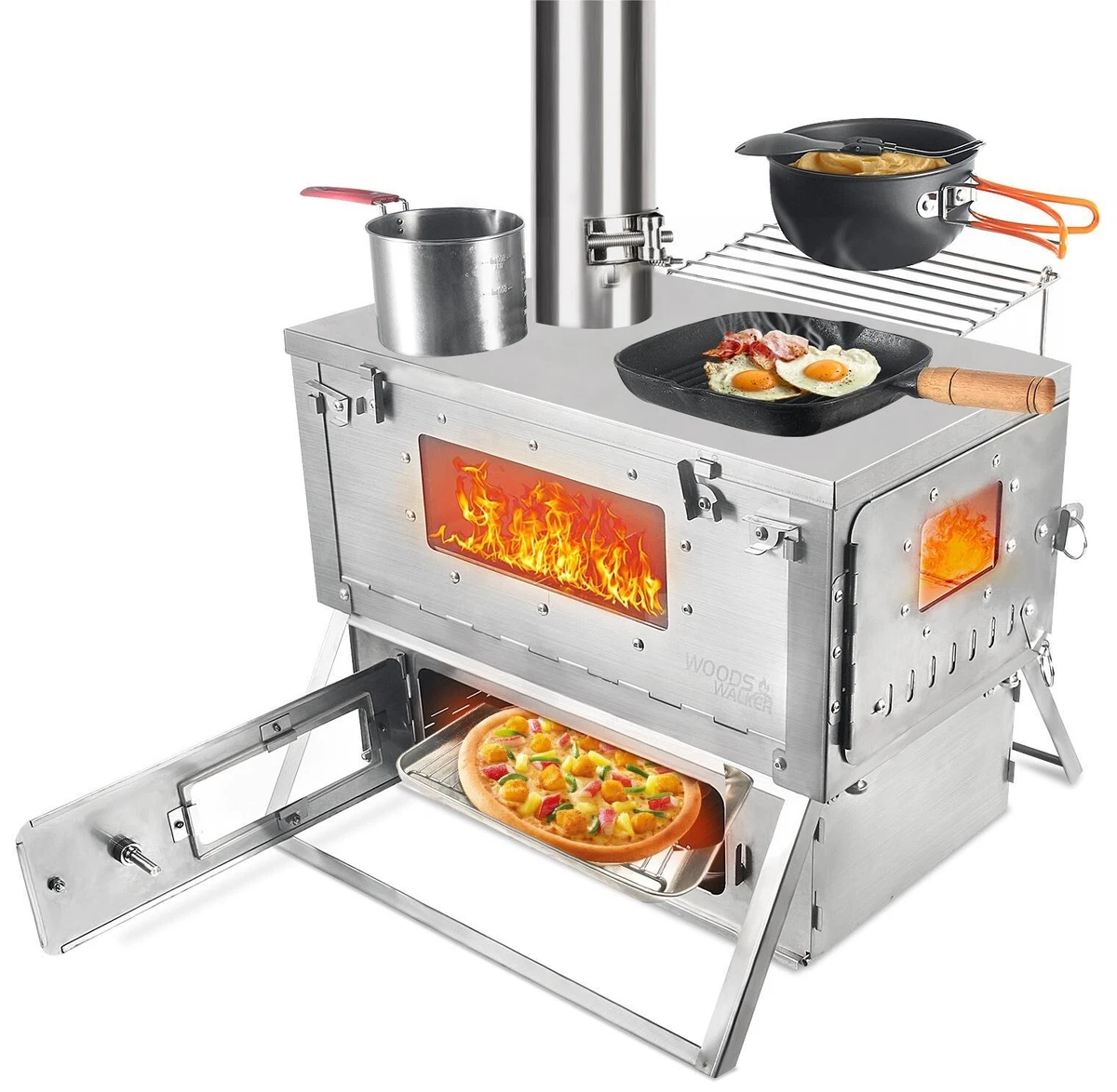 Woods Walker Titanium hot Tent wood Stove with OVEN folding new UK stock |  eBay