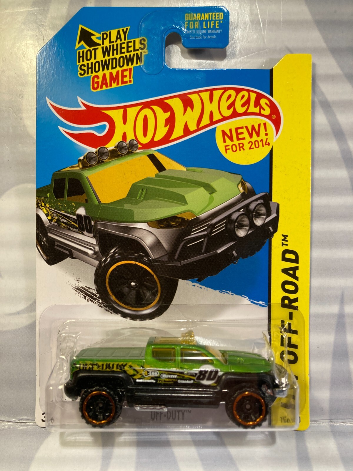 2014 HOT WHEELS ''HW OFF-ROAD'' #140 = OFF-DUTY 4X4 TRUCK = GREEN   us