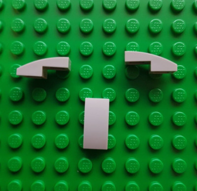 8x Lego Dachstein (Slope) - 1x2 - light bluish gray (hellgrau)- 6028813 - 11477