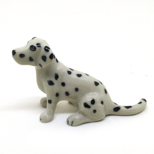 Ceramic Dalmatian Dog dollhouse figurines porcelain animal vintage