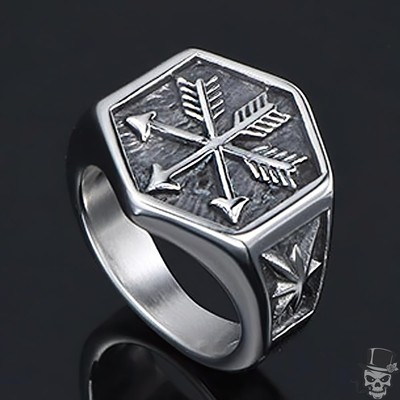 Sculpt Rings  316L Stainless Steel Viking Arrow Ring - Norse Mythology Jewelry