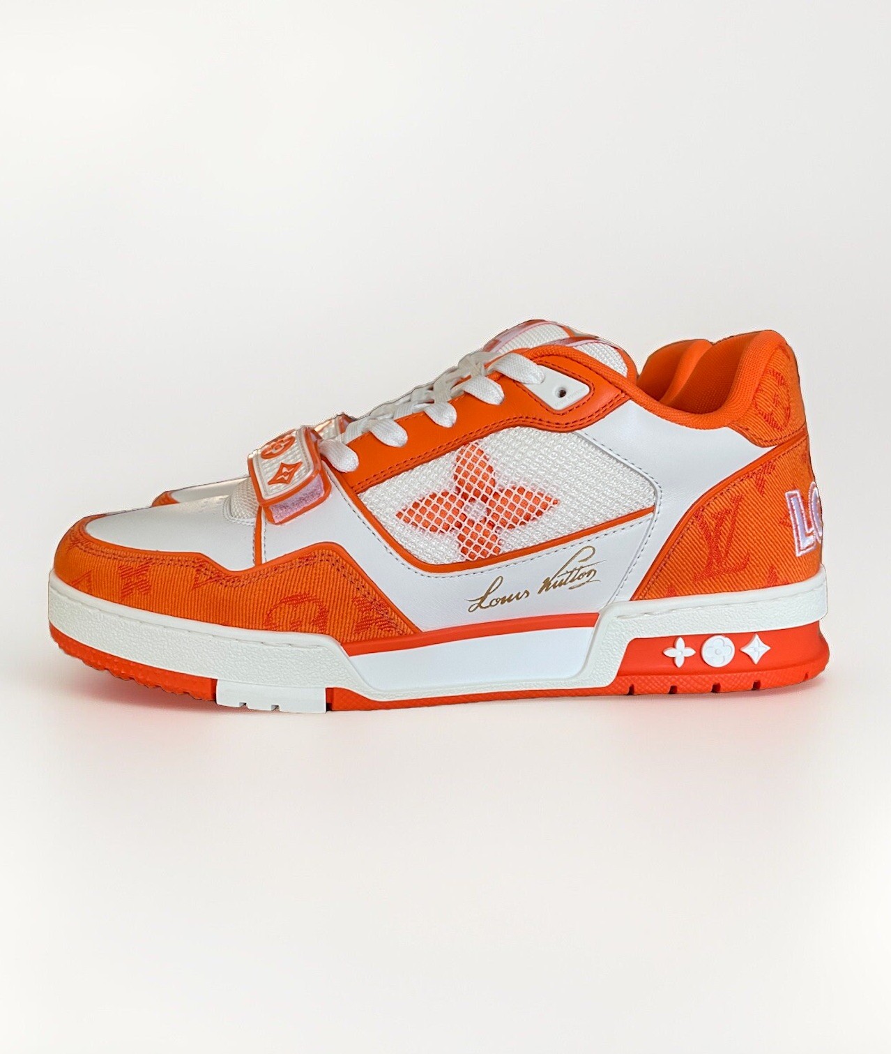 7.5 UK DS Louis Vuitton LV Trainer Virgil Abloh Orange 1A9ZBH SOLD OUT AUTHENTIC