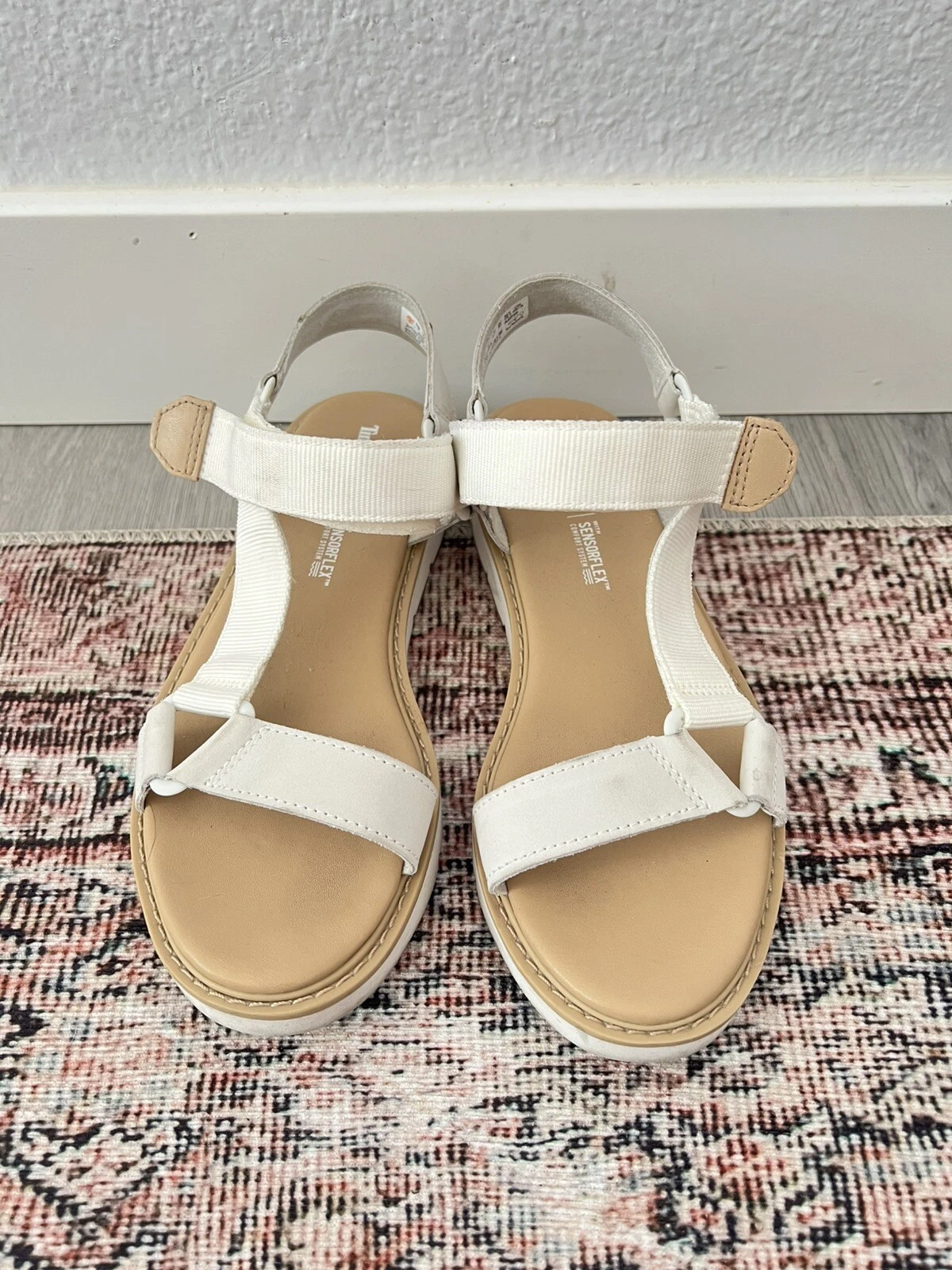 TIMBERLAND Sandali donna Bailey Park con cinturino in tessuto bianco marrone taglia 7