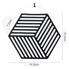 UK 1X Heat Insulation Hexagon Pad Coasters Silicone Tableware Cup Mat Placemat