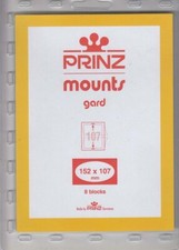 Prinz Black Stamp Mounts 152x107 For US Large Postcards New Pack 8 Blocks Scott
