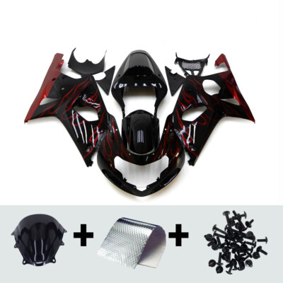 Black Red Fairings for Suzuki GSXR1000 2000 2001 2002 K1 00 01 02 GSX-R Bodywork