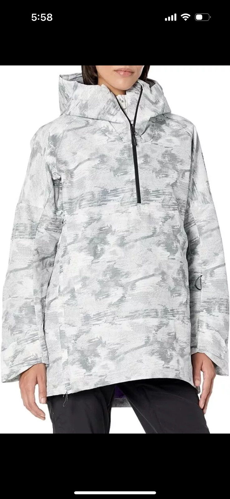 Giacca Salomon Donna Bashley Anorak Sci Snowboard Extra SMALL XS Bianco Grigio