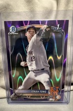 2025 Bowman - Chrome Prospects Jonah Tong #BCP-105 Purple Raywave Refractor /250