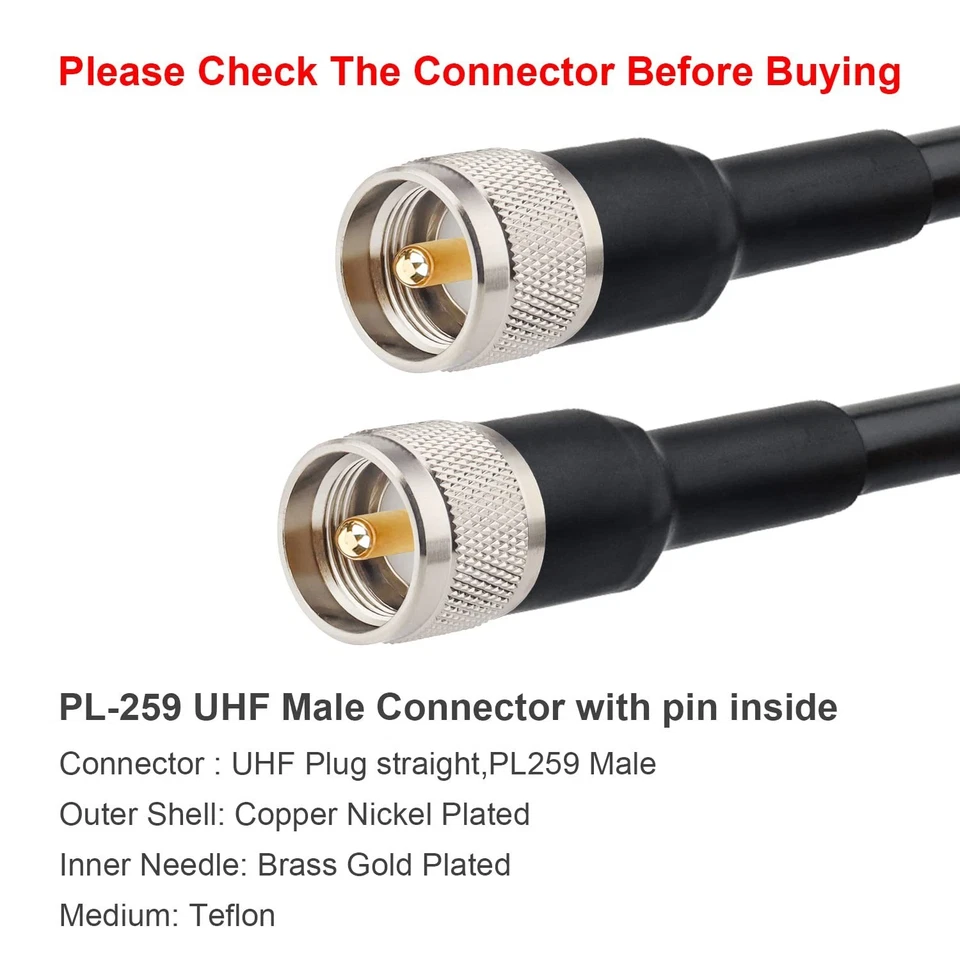 UV-Proof 100FT Coaxial Cable for Ham Radio with Adhesive Heat Shrink Tubing - Image 4 of 4
