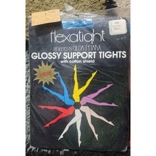VTG. flexatight body by Gilda GLOSSY SUPPORT tights 5008 PEACOCK SMALL