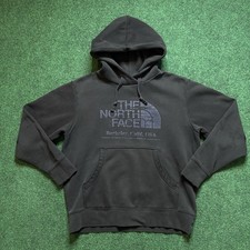 The North Face Half Dome Pullover Hoodie Sweatshirt Sz Medium Black Distressed