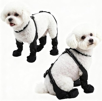 BECROWM Waterproof Dog Boots for Small/Medium Dogs-Paw Protectors Dog (Open Box)