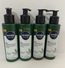 Set of 4 ~ NIVEA Men Sensitive Calm ~ Liquid Shaving Cream ~ Pump Bottle 6.8 oz