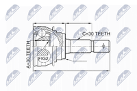 Gelenksatz Antriebswelle NTY NPZ-TY-020 FüR Cruiser Toyota Land Prado KZJ120