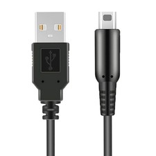 3DS USB Charger Cable, Power Charging Lead for Nintendo 3DS, 2DS, DSi - Black