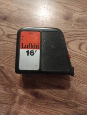 Vintage Lufkin Steel Tape Measure 16' Black 8316 Belts Clip Clad Locking