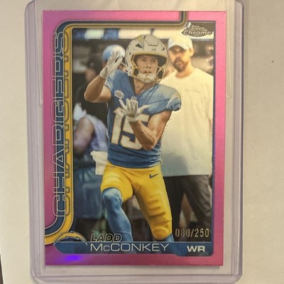Topps Chrome 2025 Ladd McConkey #156 Los Angeles Chargers pink Serial /250