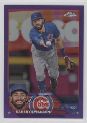 2023 Topps Chrome Purple Refractor 32/250 Dansby Swanson #144 1ci2