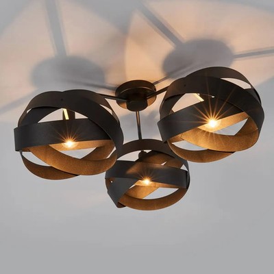 Euluna Deckenleuchte Tornado schwarz dreiflammig Deckenlampe Lampe Leuchte Spot