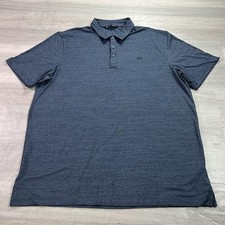 Travis Mathew Polo Shirt Mens 2XL Blue Solid Golf Performance Stretch Top