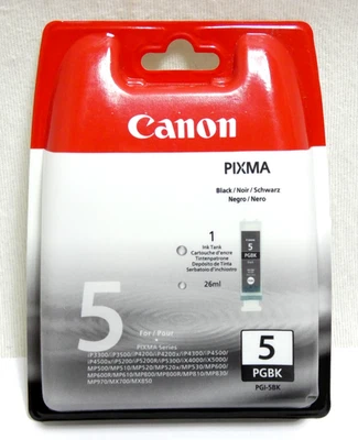 Canon PGI 5BK noir Cartouche d'encre imprimante Original fabricant NEUF SCELLE - Photo 1/4