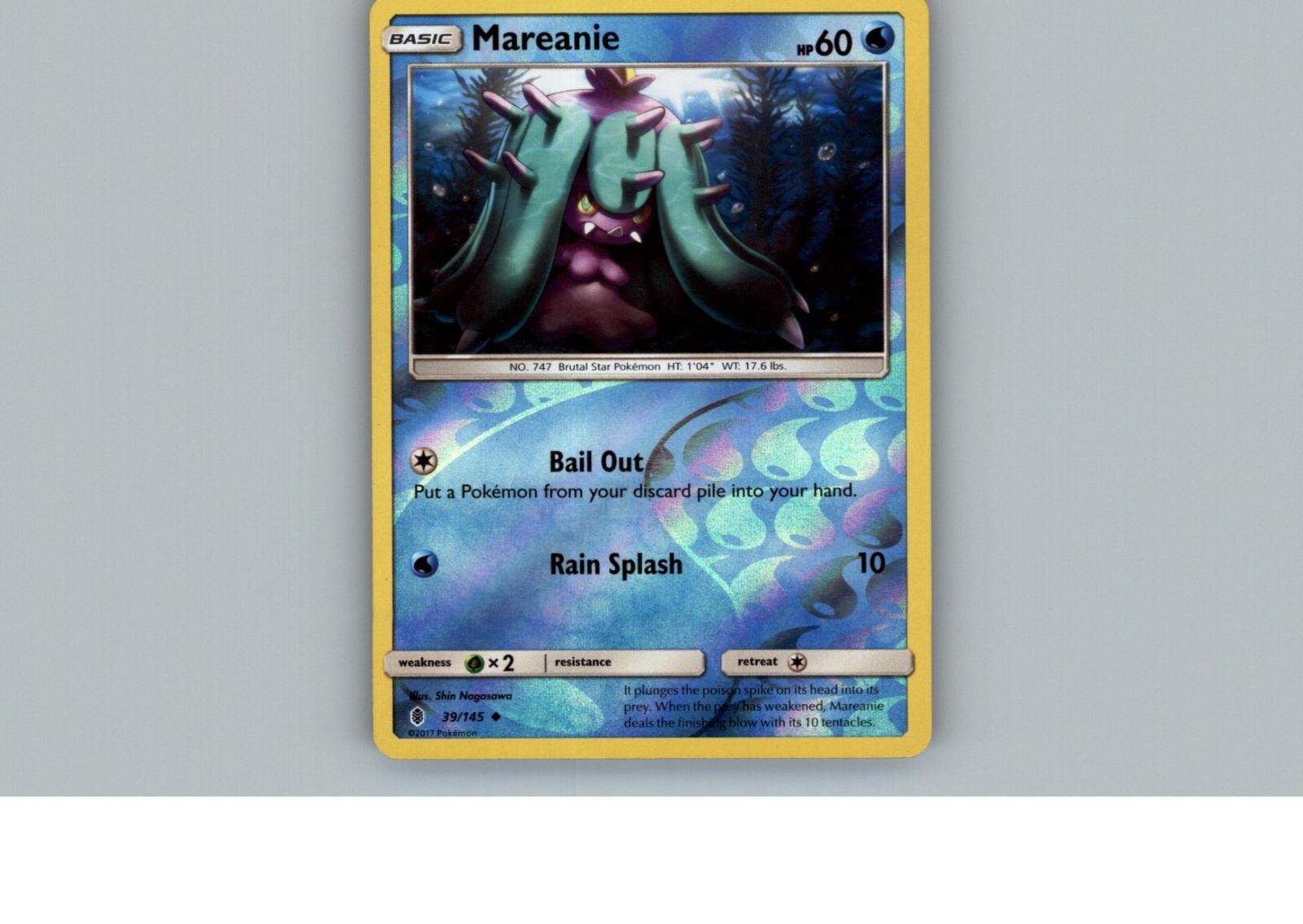 Mareanie 39/145 Uncommon Guardians Rising Pokemon Reverse Holo Near Mint