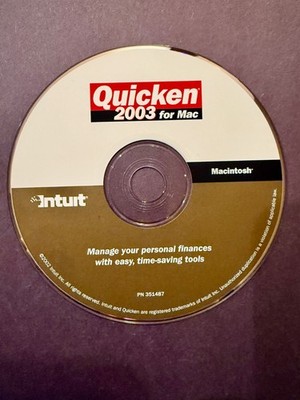 Intuit Quicken 2003 for Macintosh Install CD, Apple