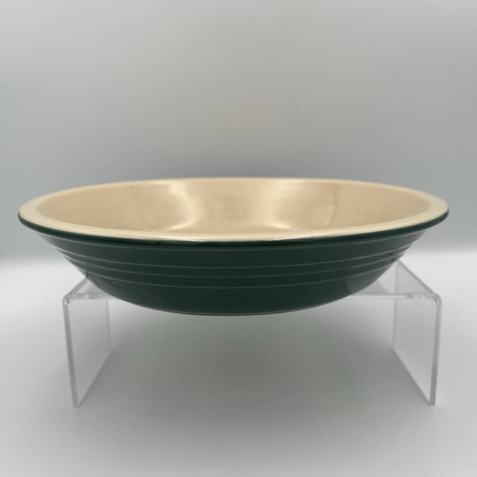 🥧 Le Creuset Dark Green Enameled Stoneware Pie Plate Baking Dish 10”