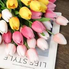 PU Tulip Flowers Artificial 10pcs for Stylish For Home and Table Decoration
