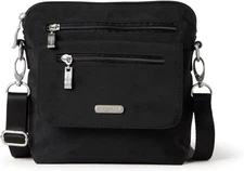 Baggallini Escape Crossbody Bag - Waterproof Synthetic Handbag for Women, Black