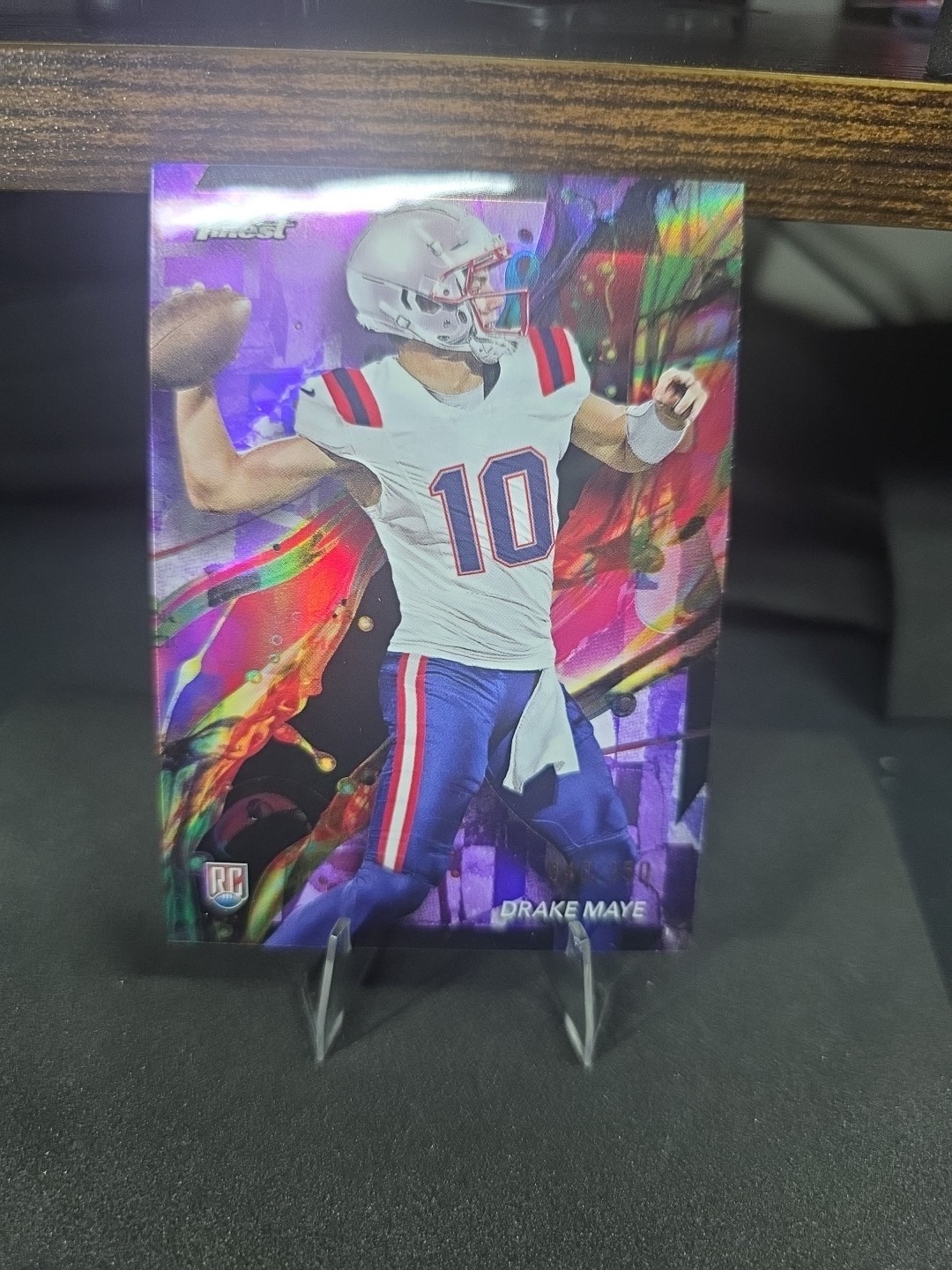 2024 Topps Finest - Common Drake Maye #62 Purple Refractor /250 (RC)