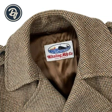 Mint! 1980's 38 R Whaling Mfg. Co Brown Speckled Belted Tweed Balmacaan Made USA