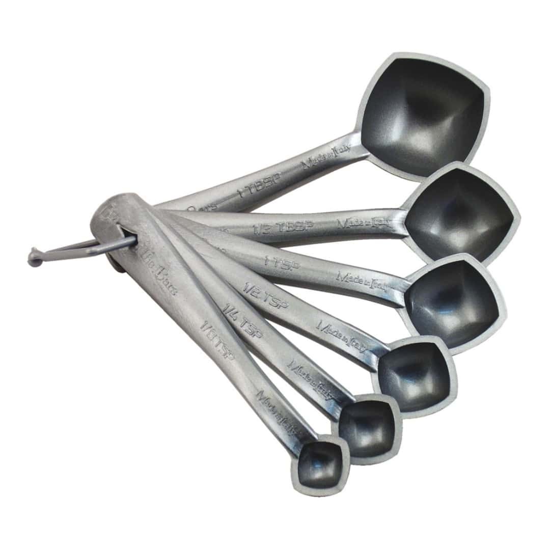 Set 6 Cocktail Measuring Spoons Silver The Bars | Barman Measuring Spoons