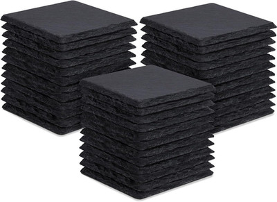 Set 36 posavasos pizarra negra 4 pulgadas con base antirayones grabado laser