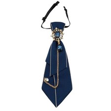 Adjustable Ties for Women Vintage Womens Tie with Crystal, Pre Navy Blue-01