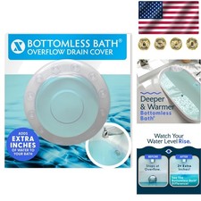 4-Inch Clear Overflow Drain Cover for Bathtub Maximizes Water for Deeper Soaks
