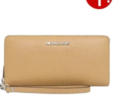 Michael Kors Jet Set Travel Large Travel Continental Wristlet Wallet Peanut