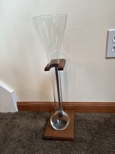 Hand Blown Italian Half Yard Beer Glass-18” Tall-Artesian Blown-Made In Italy