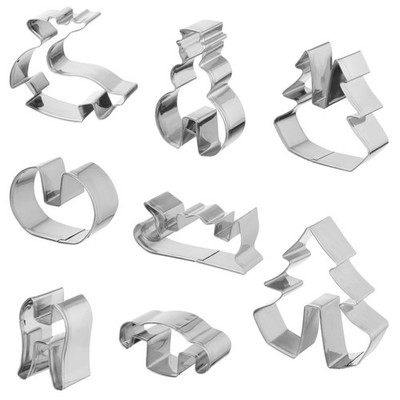 Reusable Stainless Steel Cookie Mould Set Non Stick Silver Baking Moulds