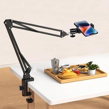 Overhead Video Mount Articulating Arm Cell Phone Holder Webcam Stand Lazy Desk